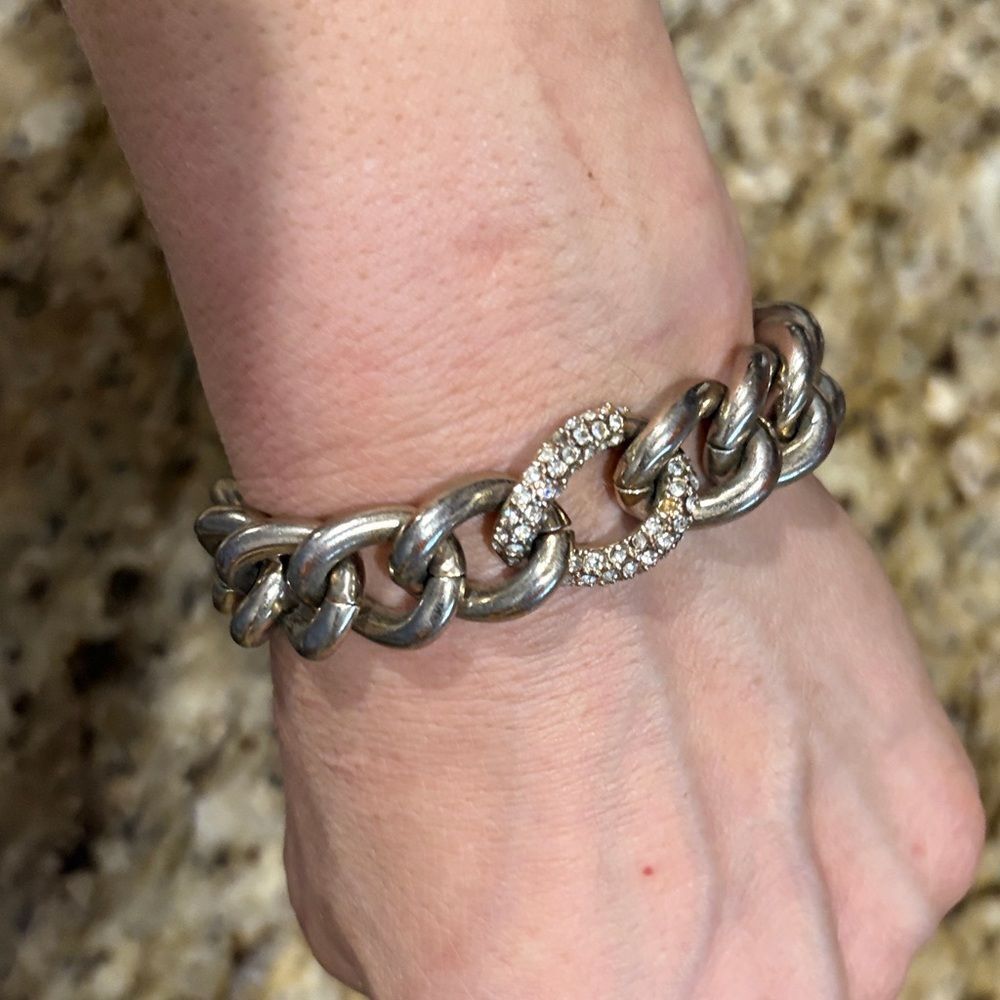Victoria's Secret Silver Bracelet with Crystal Detail
